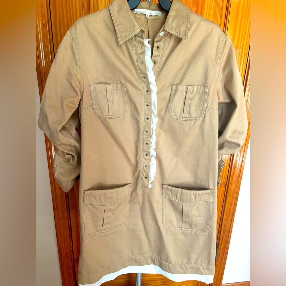 Vintage Phillip Lim 3.1 military style dress with ruffles